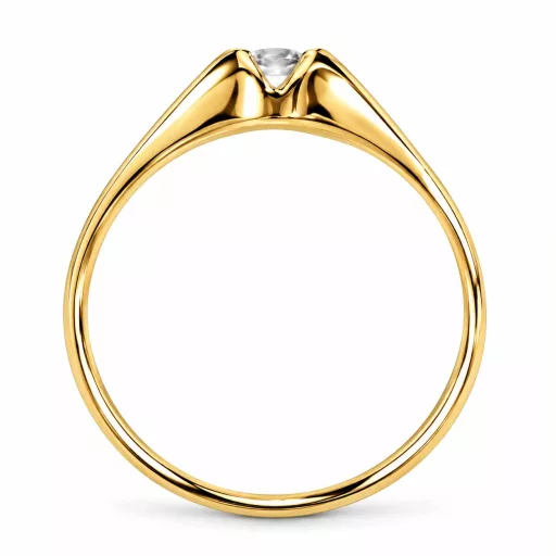 IDEAL SÁRGA 14K ARANY GYÉMÁNT ELJEGYZÉSI GYŰRŰ M:55