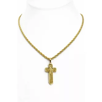 ISANA 14K Sárga Arany Nyaklánc 45cm + kereszt medállal