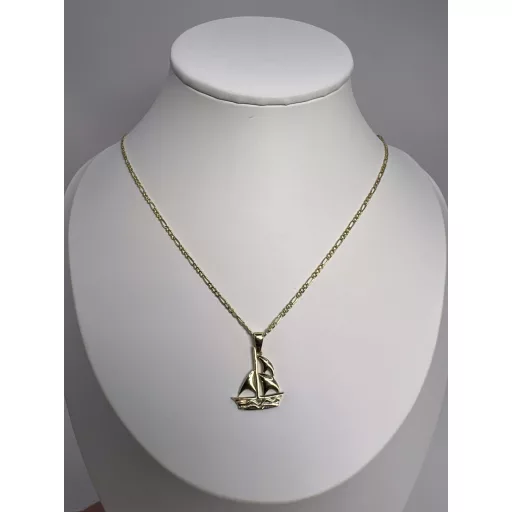 VIKTOR 14K Sárga Arany Nyaklánc 50cm + VITORLÁS HAJÓ medállal