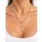 CASSANDRA 14K Sárga Arany Nyaklánc 50cm + KÖVES KERESZT medállal