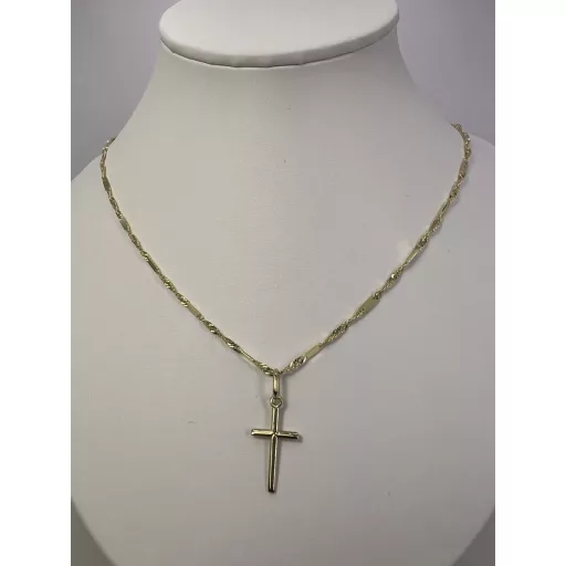 ISOLDE 14K Sárga Arany Nyaklánc 45cm + kereszt medállal