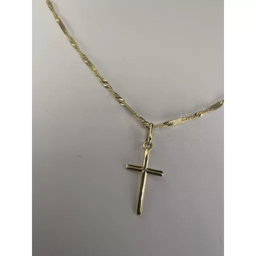 ISOLDE 14K Sárga Arany Nyaklánc 45cm + kereszt medállal