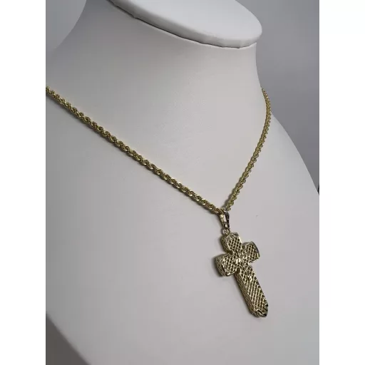 ISANA 14K Sárga Arany Nyaklánc 45cm + kereszt medállal