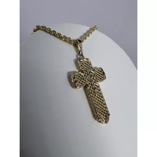 ISANA 14K Sárga Arany Nyaklánc 45cm + kereszt medállal