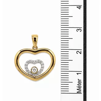 ILONKA 14 Karátos SZÍV KÖZÉPEN KÖVES Medál:2x2cm