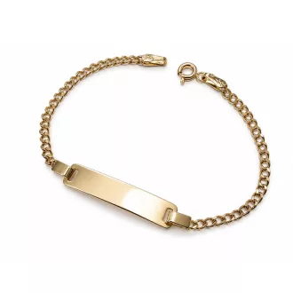 ANGYAL 14K Sárga Arany BÉBI GRAVÍROZHATÓ Karlánc 14cm