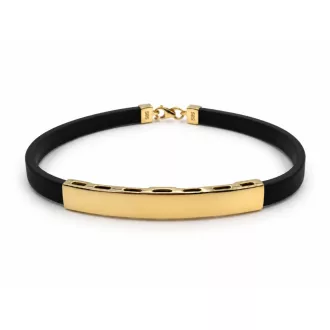 SÁMUEL FÉRFI 14K SÁRGA ARANY GRAVíROZHATÓ KAUCSUK KARLÁNC 20cm