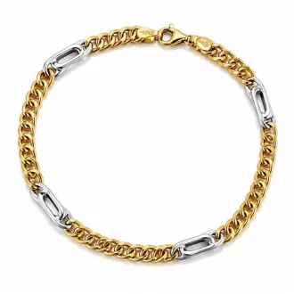 ABIGÉL 14K Sárga és fehér Arany Karlánc 19cm