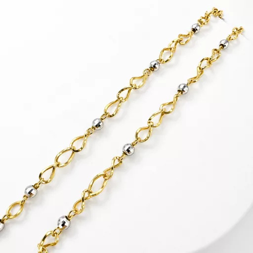 AZARA 14K sárga és fehér arany Nyaklánc 50 cm 
