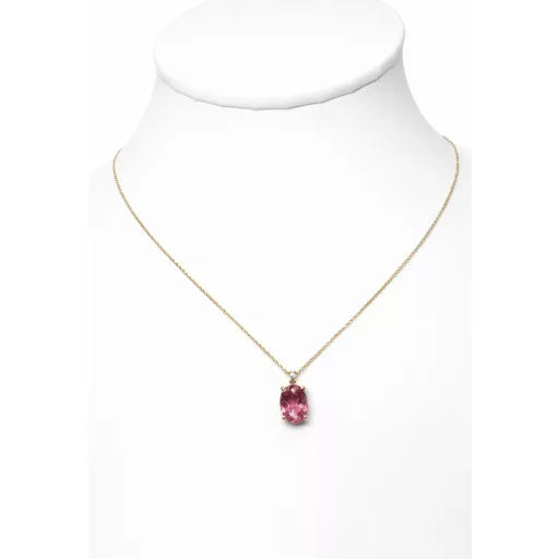 BELLARÓZA 14K Sárga Arany Nyaklánc 45cm Turmalin Drágaköves medállal