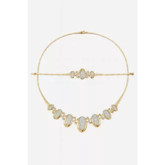   Liliána 14K Sárga Arany Nyakék szett Nyaklánc:45cm Karlánc:19cm