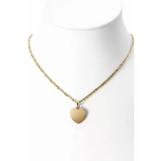   EILA 14K sárga Arany Nyaklánc 45 cm + GRAVÍROZHATÓ SZÍV medállal