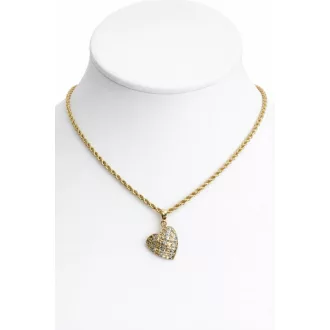   LEA 14K sárga Arany Nyaklánc 45cm KÉT SZÍNŰ SZÍV medállal