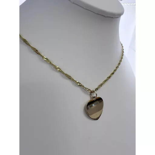 EILA 14K sárga Arany Nyaklánc 45 cm + GRAVÍROZHATÓ SZÍV medállal
