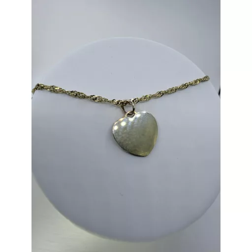 EILA 14K sárga Arany Nyaklánc 45 cm + GRAVÍROZHATÓ SZÍV medállal