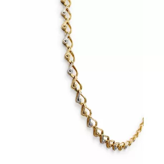 DIVA 14K arany szívecskés kétszínű nyaklánc 50 cm