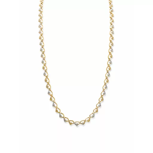 DIVA 14K arany szívecskés kétszínű nyaklánc 50 cm
