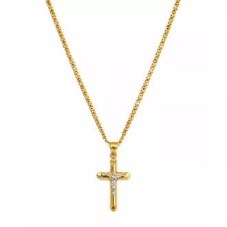 BENEDEK 14K Sárga Arany Nyaklánc 45cm + KERESZT medállal