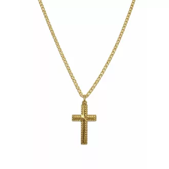   OYSTER 14K Sárga Arany Nyaklánc SZETT 45cm + LAP KERESZT medállal
