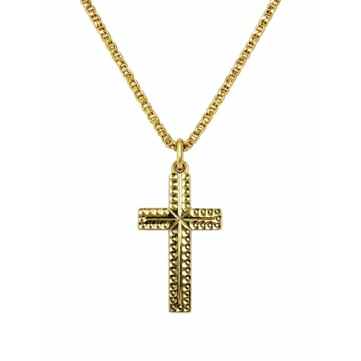 OYSTER 14K Sárga Arany Nyaklánc SZETT 45cm + LAP KERESZT medállal