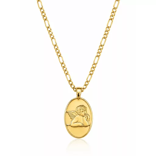 ANGYAL 14K Sárga Arany Nyaklánc 50cm + Angyalka medállal