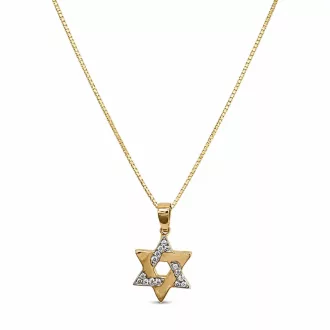   HAJNAL 14K Sárga Arany Nyaklánc SZETT 45cm + CSILLAG medállal