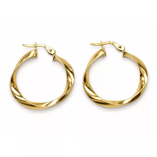ELEFTERIA 14K SÁRGA ARANY CSAVART KARIKA FÜLBEVALÓ 3cm