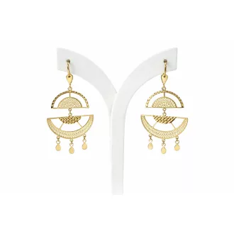 LUNA 14K SÁRGA ARANY LÓGÓS MOZSÓS FÜLBEVALÓ 5,5x2,5cm