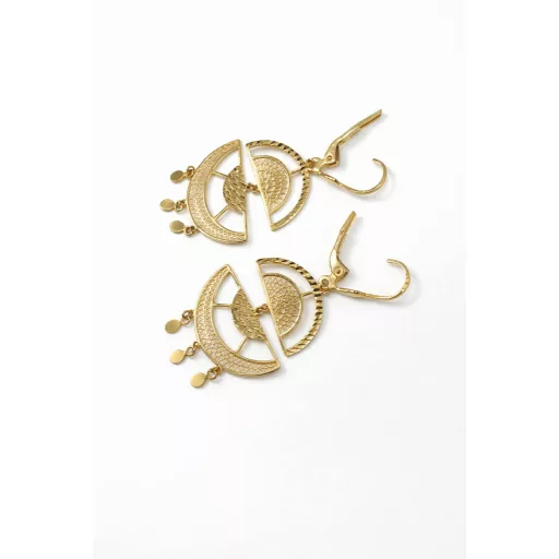 LUNA 14K SÁRGA ARANY LÓGÓS MOZSÓS FÜLBEVALÓ 5,5x2,5cm