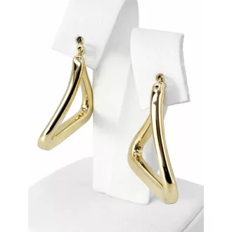   NOX 14K SÁRGA ARANY HÁROMSZÖG KISSÉ CSAVART FÜLBEVALÓ 3x3cm