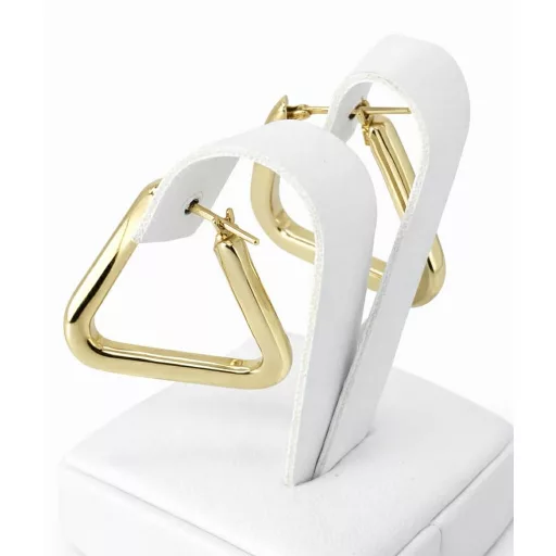 NOX 14K SÁRGA ARANY HÁROMSZÖG KISSÉ CSAVART FÜLBEVALÓ 3x3cm