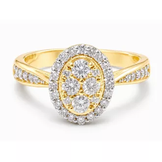 LUXDELUX 14K SÁRGA ARANY GYÉMÁNT ELJEGYZÉSI GYŰRŰ M:52