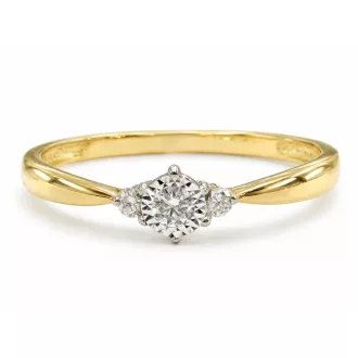 LUXDELUX 14K SÁRGA ARANY GYÉMÁNT ELJEGYZÉSI GYŰRŰ M:57
