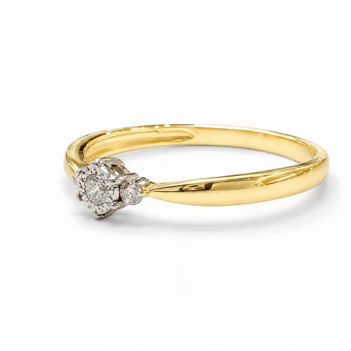 LUXDELUX 14K SÁRGA ARANY GYÉMÁNT ELJEGYZÉSI GYŰRŰ M:57